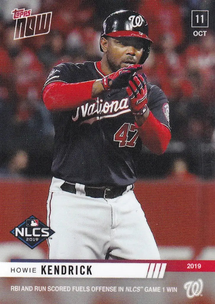 Baseball player Howie Kendrick at bat, showcasing RBI and run scored Washington Nationals