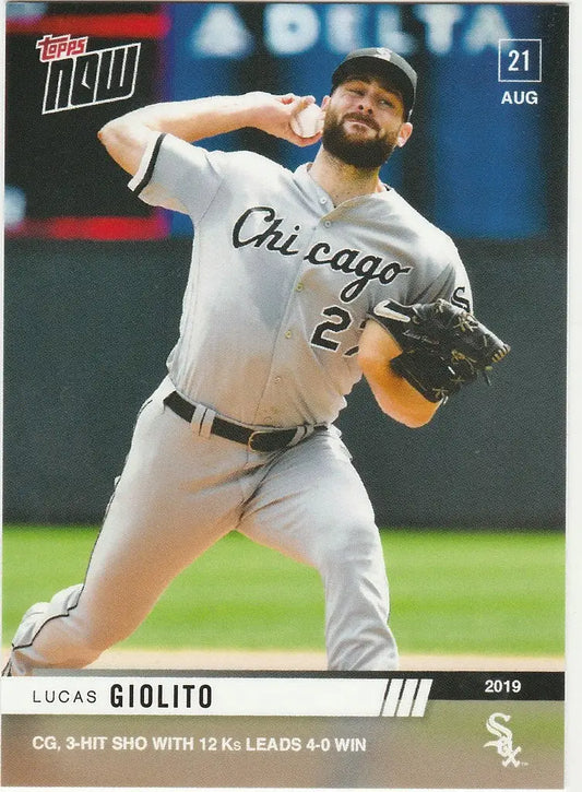 Baseball player Lucas Giolito pitches for Chicago White Sox in hit shutout game