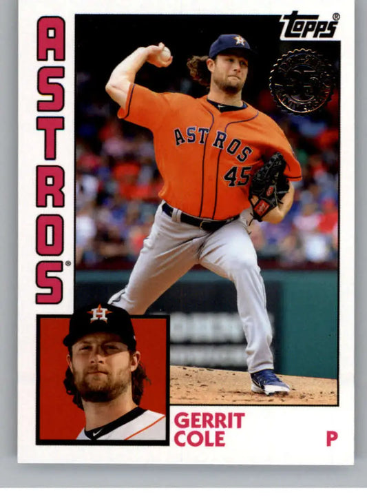 Gerrit Cole baseball card featuring Houston Astros from 2019 Topps Update set