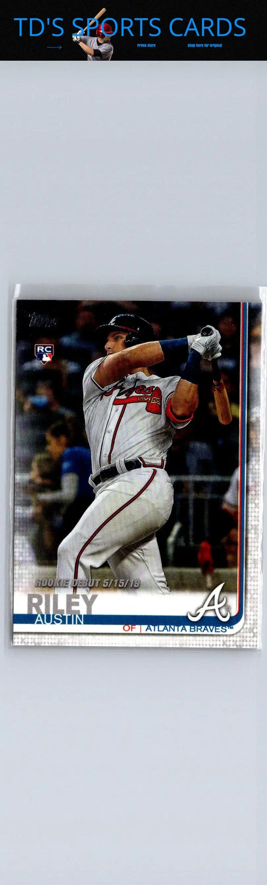 Austin Riley baseball card from 2019 Topps Update US252 featuring the Atlanta Braves star