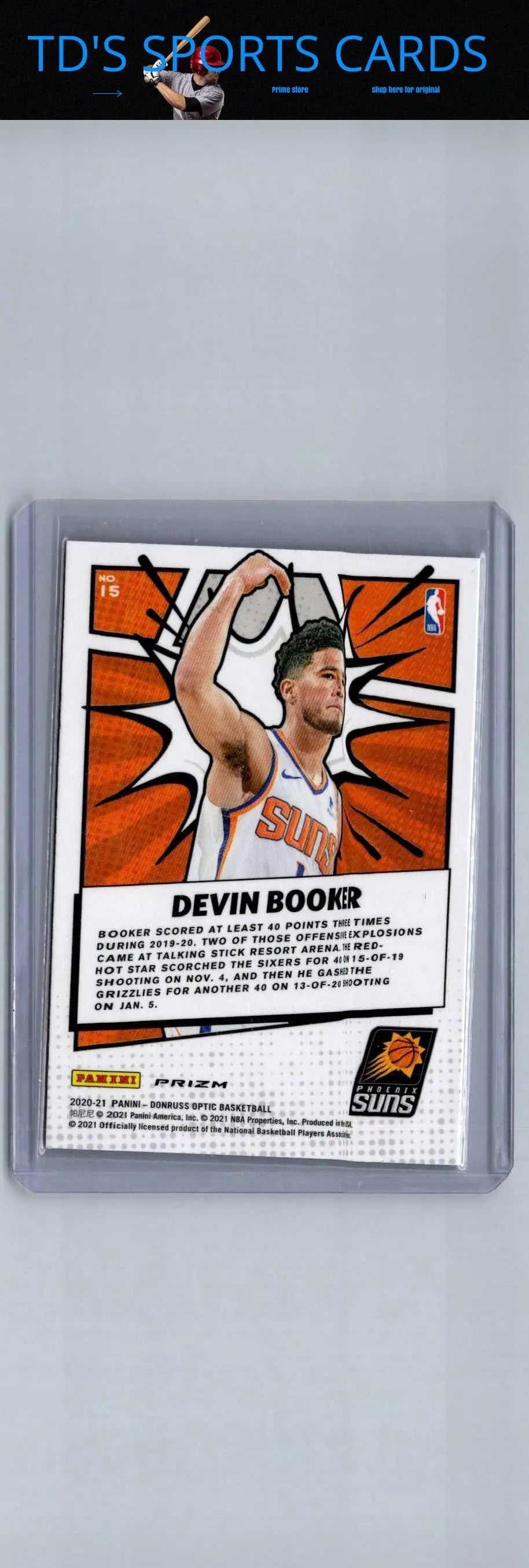 Devin Booker basketball card Donruss Optic My House Purple 2020-21