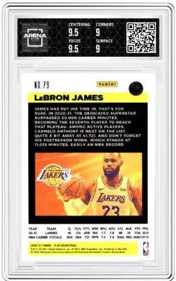 Graded Panini Flux LeBron James Basketball Card in Arena Club, 2020-21 flux LeBron
