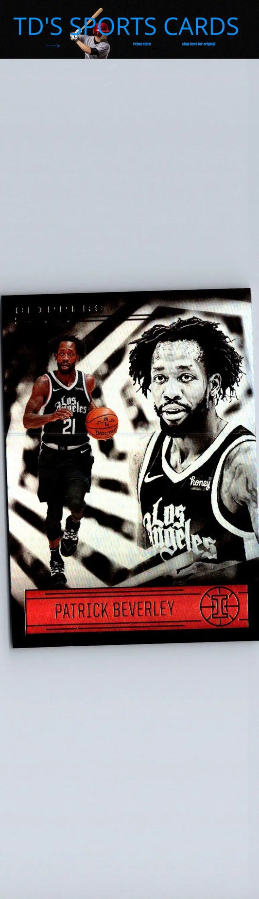 Patrick Beverley basketball card from Panini Illusions 2020-21 series displayed