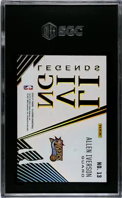 Graded Panini Illusions Allen Iverson trading card featuring Allen Iverson in orange design