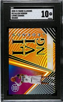 Graded Panini Illusions Allen Iverson basketball trading card showcasing Illusions Allen Iverson