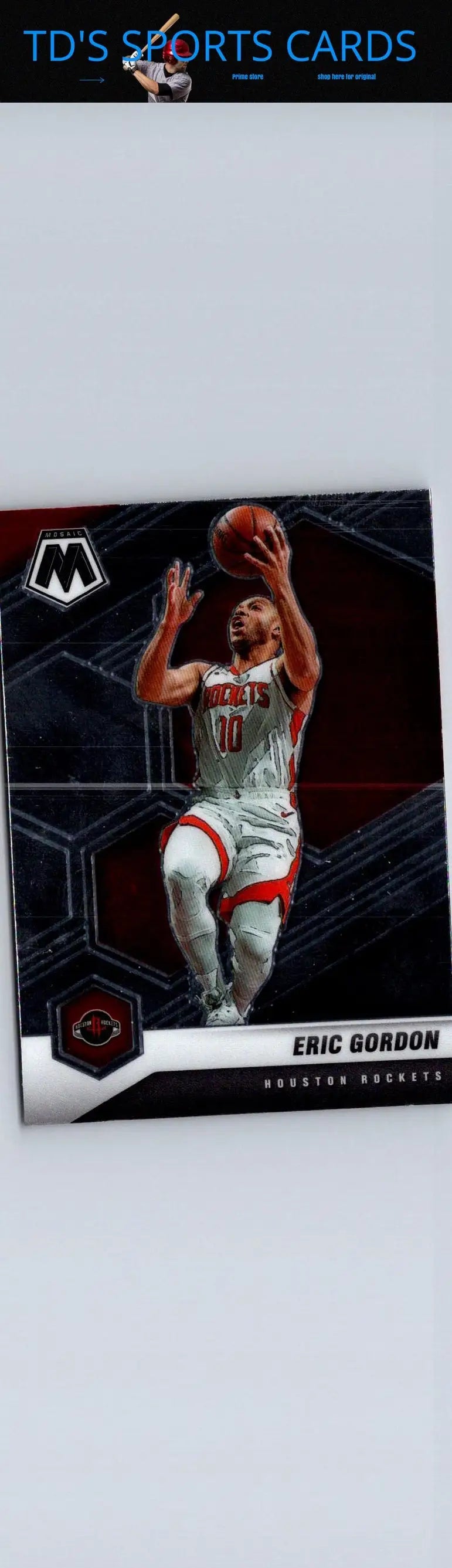 Eric Gordon basketball card from 2020-21 Panini Mosaic series showing player action
