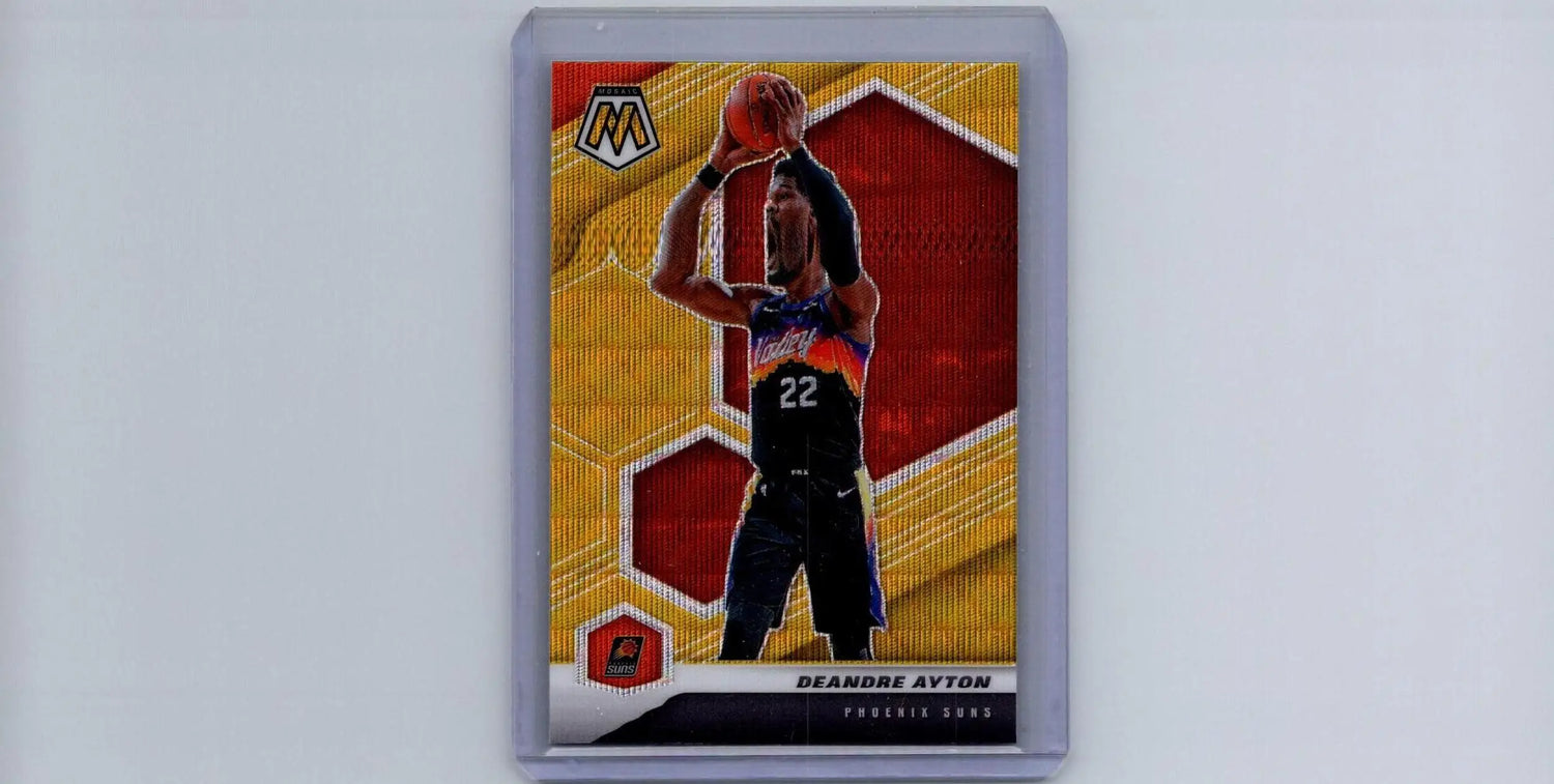 Deandre Ayton Mosaic Gold basketball card from 2020-21 Panini Mosaic #199, limited to 10