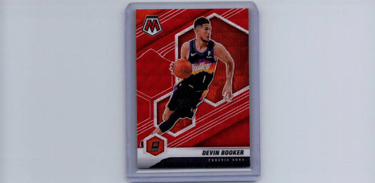 2020-21 Panini Mosaic #33 Devin Booker Mosaic Red Wave Basketball Card Image