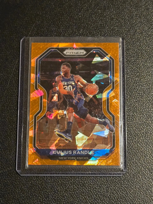 Julius Randle New York Knicks basketball card with orange border, Randle Orange Ice Prizms