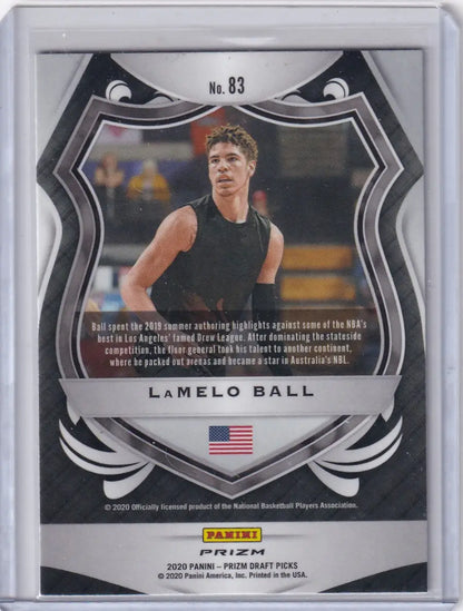 LaMelo Ball 2020 Panini Prizm Draft Green trading card Charlotte Hornets prizm draft green