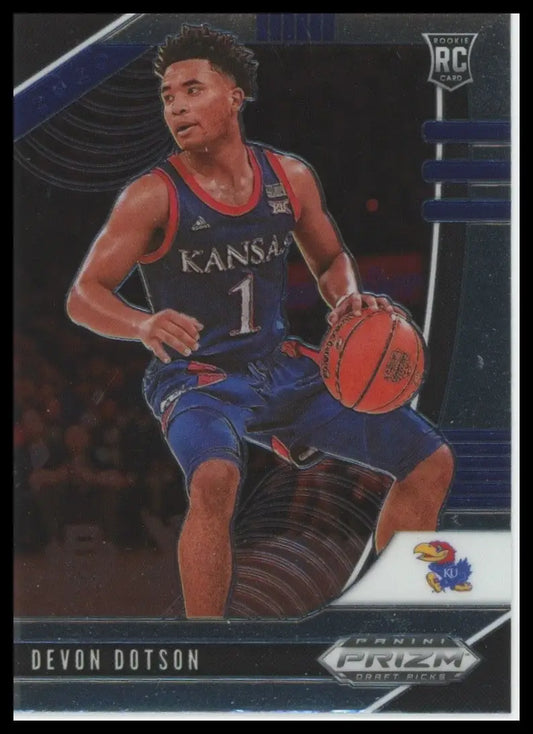 2020-21 Panini Prizm Draft Picks Devon Dotson #32 Rookie Kansas Jayhawks Card - Trading Card