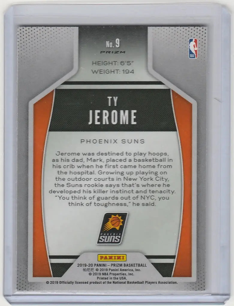 Basketball trading card of Ty Jerome Phoenix Suns from Panini Prizm Instant Impact