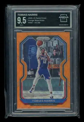 Graded Tobias Harris 2020-21 Panini Prizm Orange Wave basketball card 9.5 Arena Club