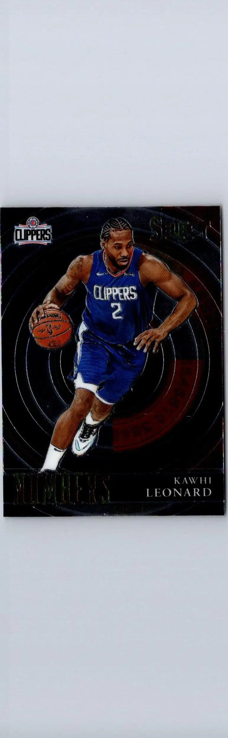 Kawhi Leonard basketball card from 2020-21 Panini Select Select Numbers series