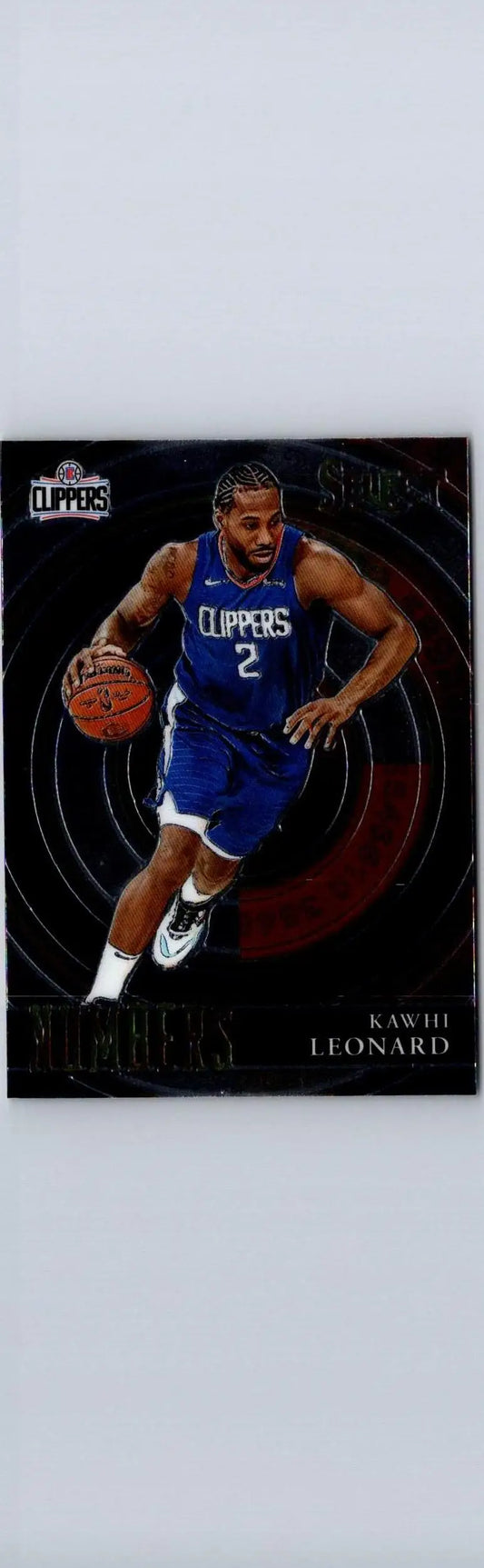 Kawhi Leonard basketball card from 2020-21 Panini Select Select Numbers series