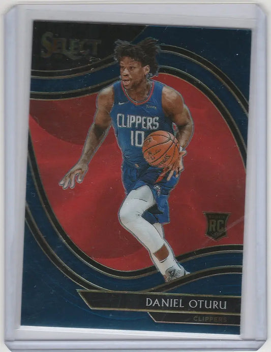 Basketball trading card of Daniel Oturu, Los Angeles Clippers, 2020-21 Panini Select