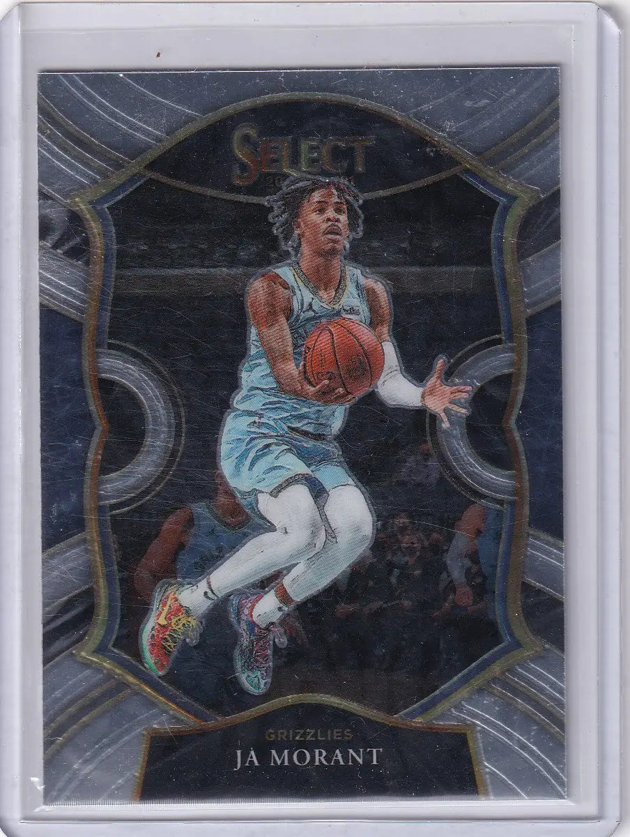 Basketball trading card featuring Ja Morant from Panini Select Memphis Grizzlies 2020-21