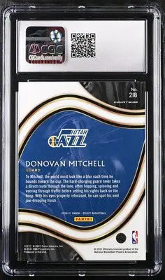 Graded 2020-21 Panini Select Donovan Mitchell basketball card CGC 8.5
