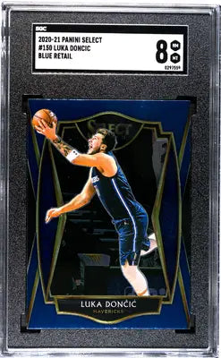 Graded Panini Select Luka Doncic basketball card from 2020-21 Panini Select series