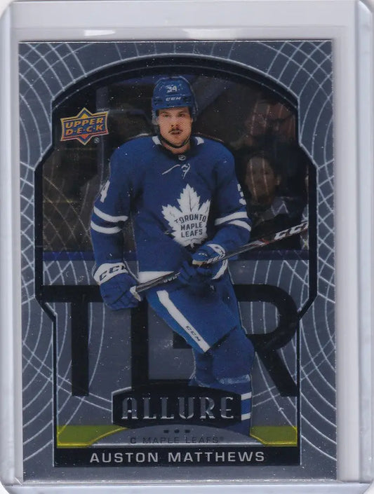 Auston Matthews Toronto Maple Leafs trading card from Upper Deck Allure 2020-21