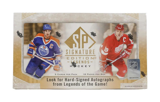 SP Signature Edition Legends hockey card box from 2020-21 Upper Deck Signature Legends hobby series