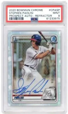 2020 Bowman Chrome Stephen Paolini Prospect Auto Refractor baseball card PSA 9