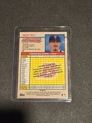 Jordan Balazovic baseball card 2020 Bowman Heritage Chrome Prospects Refractor