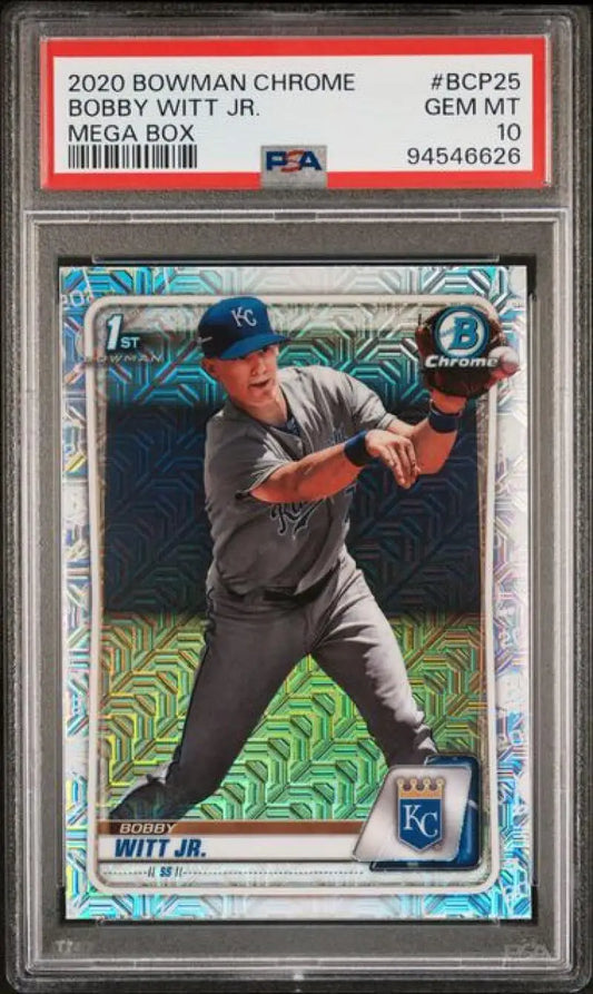 PSA 10 GEM MINT 2020 Bowman Chrome Bobby Witt Jr. Kansas City Royals baseball card