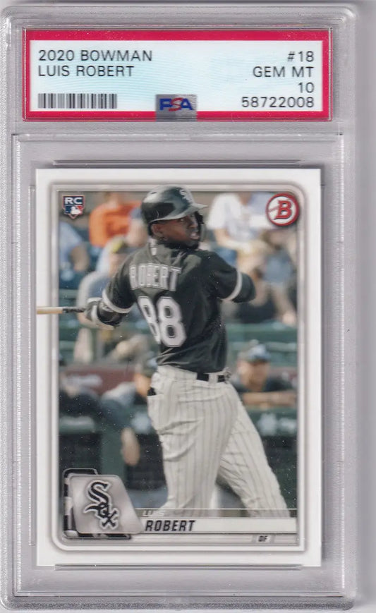 Graded Luis Robert baseball trading card from Bowman PSA 10 Chicago White Sox
