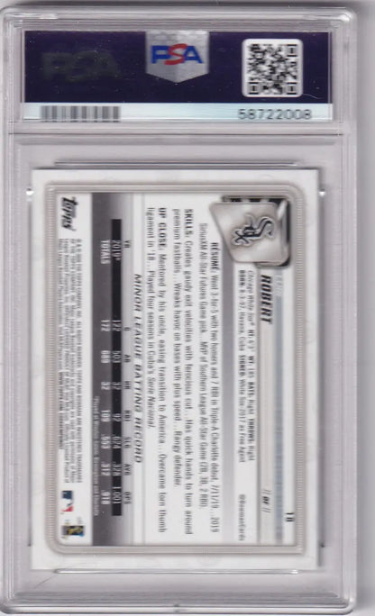 Graded Chicago White Sox Luis Robert Bowman PSA 10 baseball card in protective slab