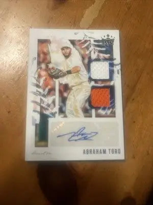 Abraham Toro autographed baseball card from 2020 Diamond Kings DK Material Signatures