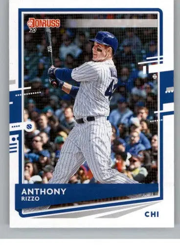 Original gloss baseball trading card of Anthony Rizzo from 2020 Donruss featuring Simply Sandoval
