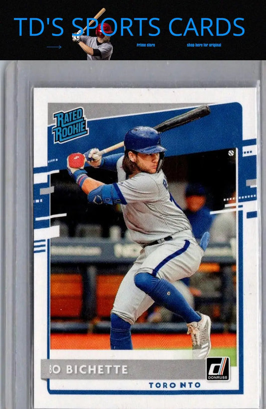 2020 Donruss Bo Bichette baseball card in a product display