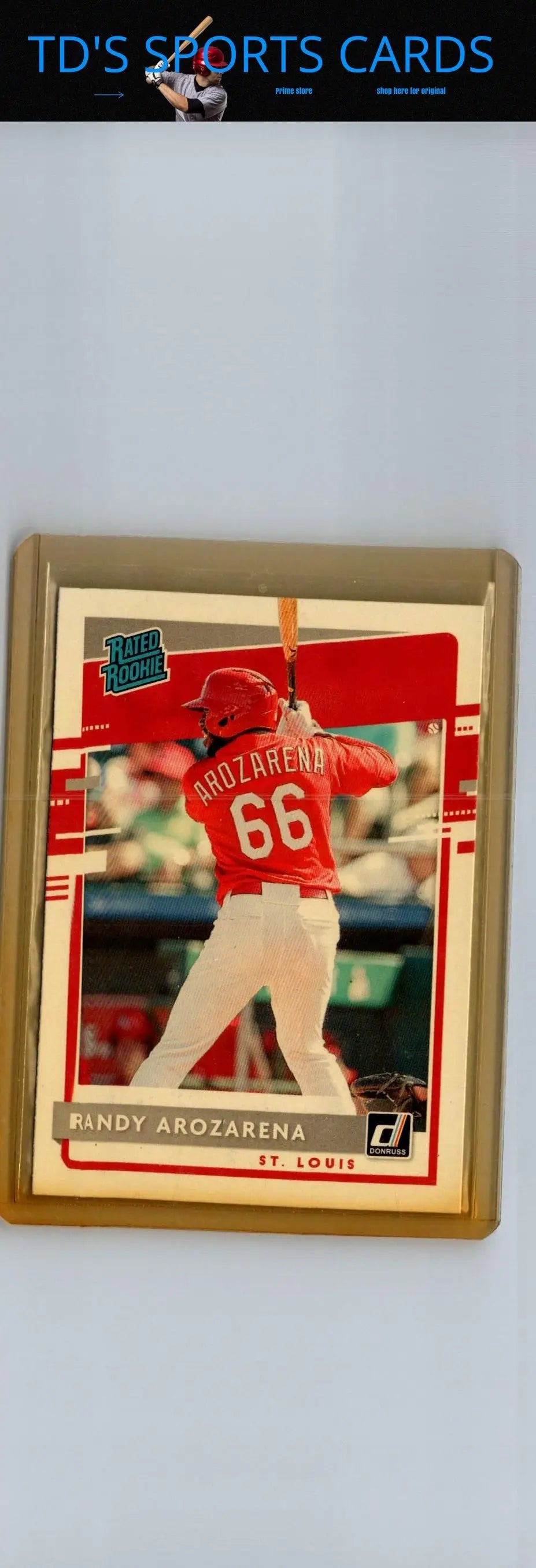 2020 Donruss Randy Arozarena baseball card featuring Randy Arozarena in collectible condition