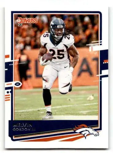 Melvin Gordon III Denver Broncos football card with original gloss from 2020 Donruss
