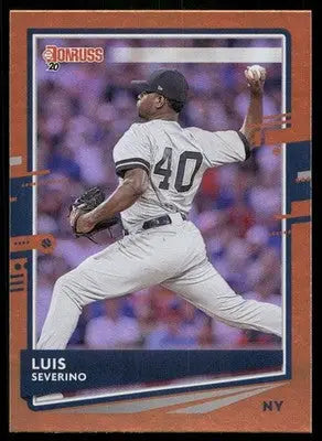 2020 Donruss Luis Severino #73 baseball trading card featuring Luis Severino pitching