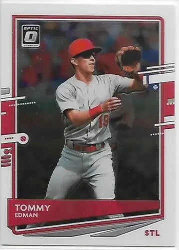 Tommy Edman baseball card from 2020 Donruss Optic featuring original gloss finish
