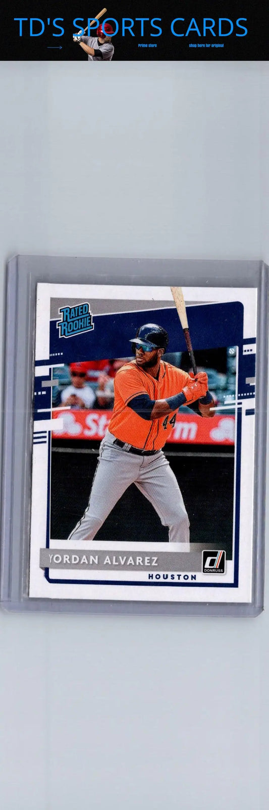 Yordan Alvarez baseball card from 2020 Donruss Optic series showcasing star player