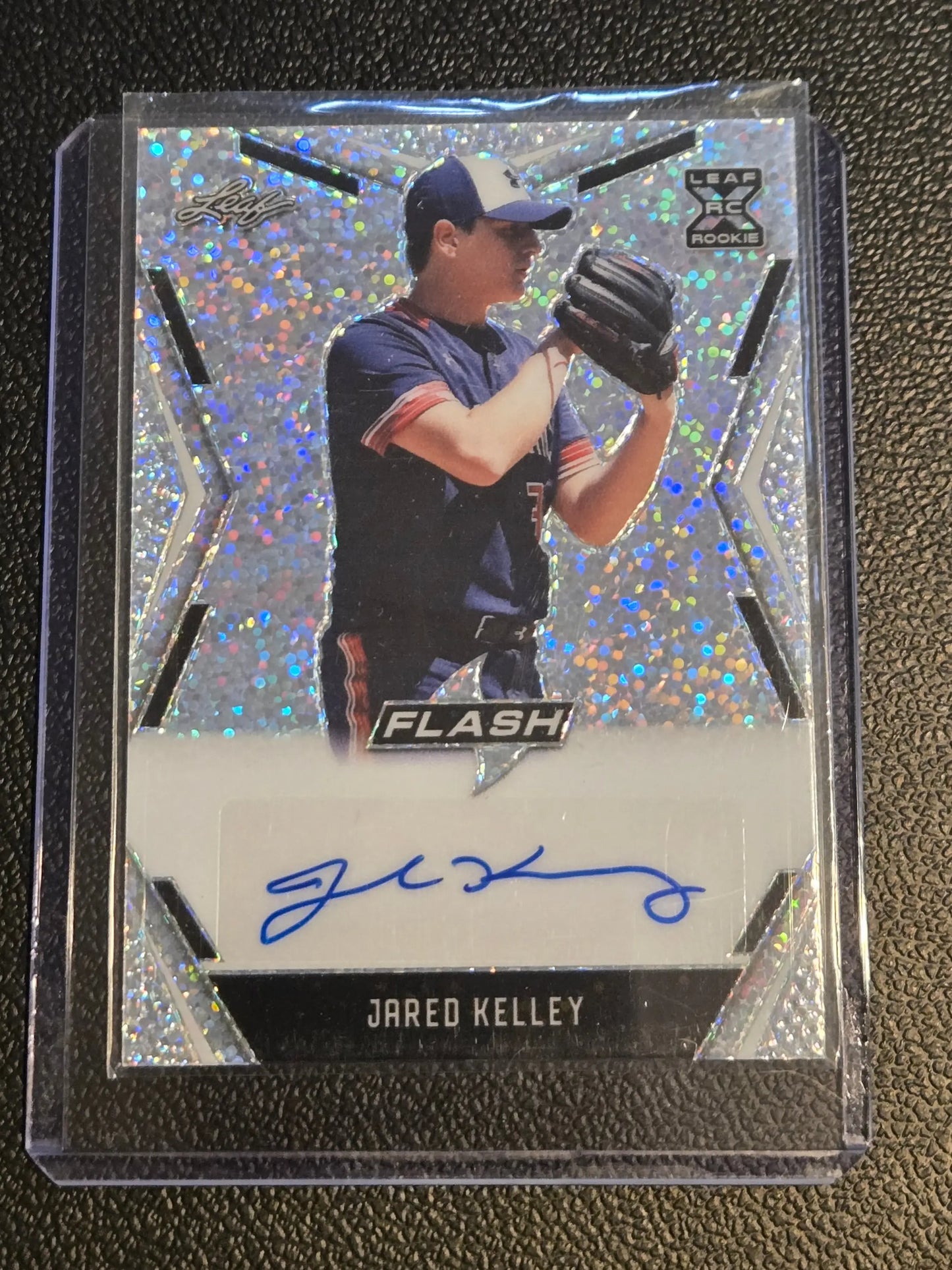 Autographed Jared Kelley baseball card from 2020 Leaf Flash series