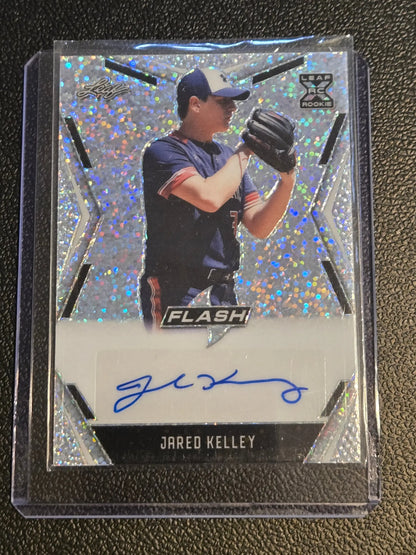 Autographed Jared Kelley baseball card from 2020 Leaf Flash series