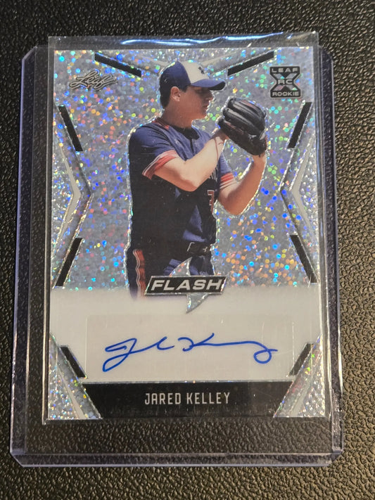 Autographed Jared Kelley baseball card from 2020 Leaf Flash series