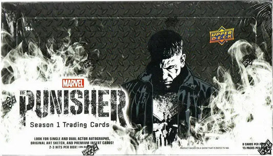 2020 Marvels The Punisher Season 1 Trading Card Box with sketch card and patch-work card