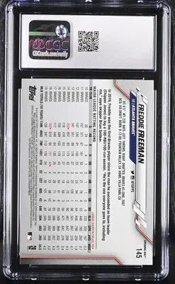 Graded Opening Day Freddie Freeman baseball card in 2020 Opening Day Freddie series