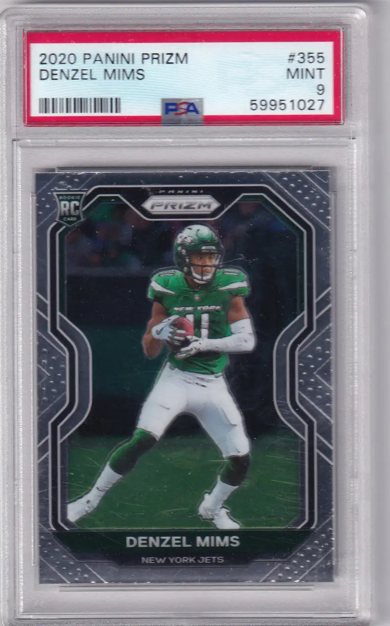 2020 Panini Prizm PSA Denzel Mims football card Mint 9 New York Jets product