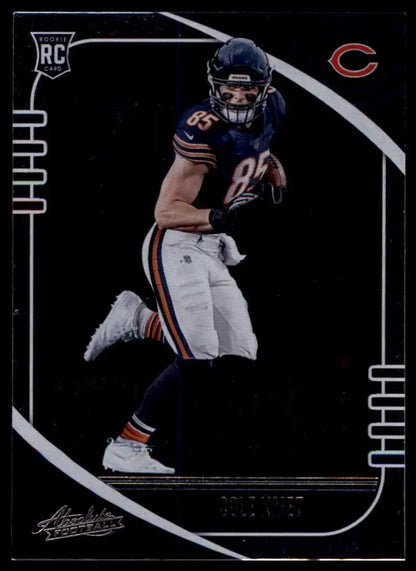 Football trading card featuring Cole Kmet in Chicago Bears uniform from 2020 Panini Absolute