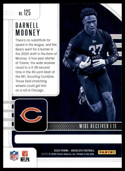 2020 Panini Absolute Football trading card featuring Chicago Bears wide receiver Darnell Mooney