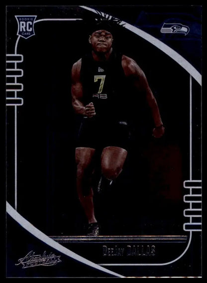 Football card featuring DeeJay Dallas of the Seattle Seahawks from 2020 Panini Absolute Rookie