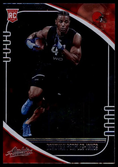 Football trading card featuring Donovan Peoples-Jones from 2020 Panini Absolute Rookie series