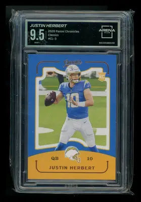 Graded 2020 Panini Chronicles Classics Justin Herbert rookie football card in Football Arena Club