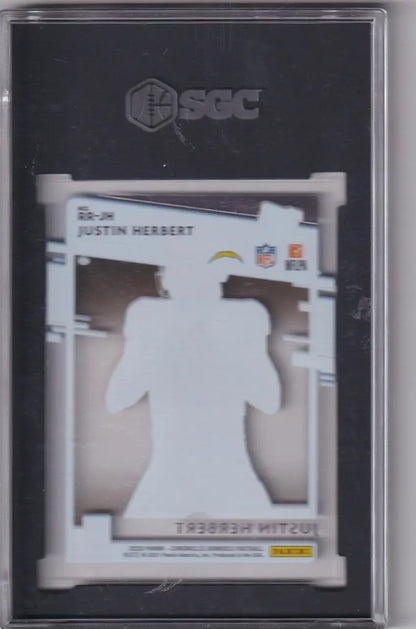 Graded Justin Herbert SGC 9 football card from 2020 Panini Chronicles Los Angeles Chargers